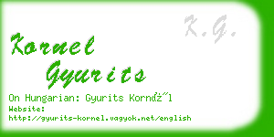 kornel gyurits business card